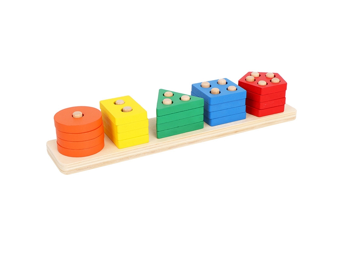 Rompecabezas de madera para apilar y clasificar Mdug (multicolor)
