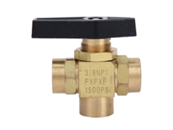 Válvula De Bola De Bronce 3 Vías 1500psi 3/8'' Fnpt Hembra Npt Para Alta Presión
