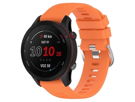 Correa para reloj Garmin Forerunner255 de silicona con textura cruzada naranja de 22mm VENISYMLIS