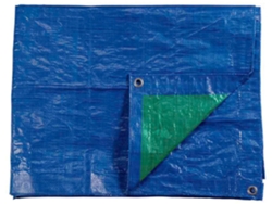 Lona Plástica 3X4 Mts Doble Cara Azul y Verde Con Ojales Metálicos densidad 90Grs  y  M2