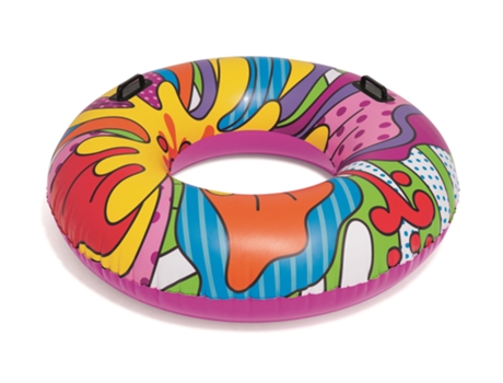 Bestway 36125 Flotador para piscina y playa Flotador circular de vinilo multicolor/negro