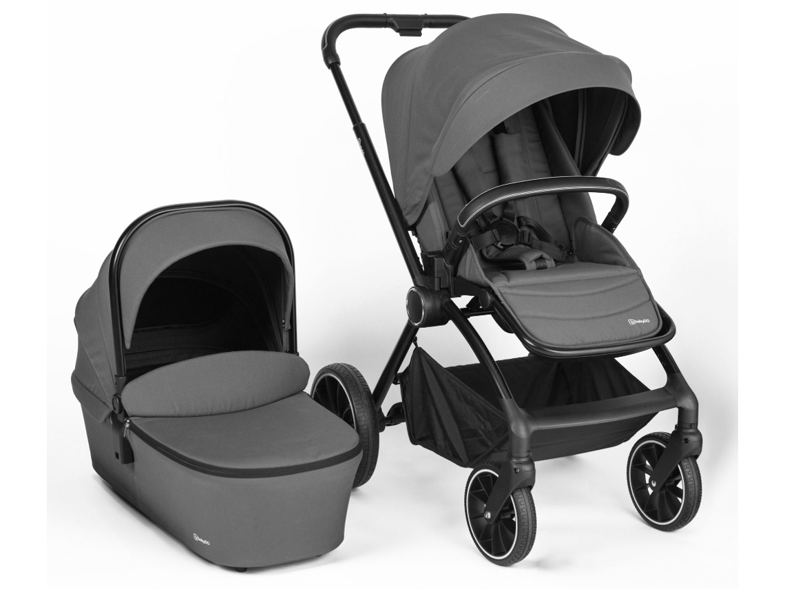 Carrito De Bebé Con Capazo 2 En 1 Babygo Harmony Grey