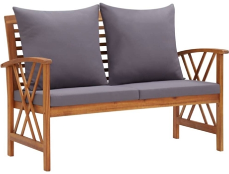 Banco de jardín VIDAXL Gris Madera (119x67x83 cm)