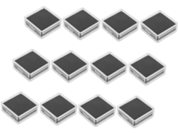 Caja De Presentación De Piedras Preciosas Transparente, 12 Piezas, 7x7x3 Cm, Acrílico.