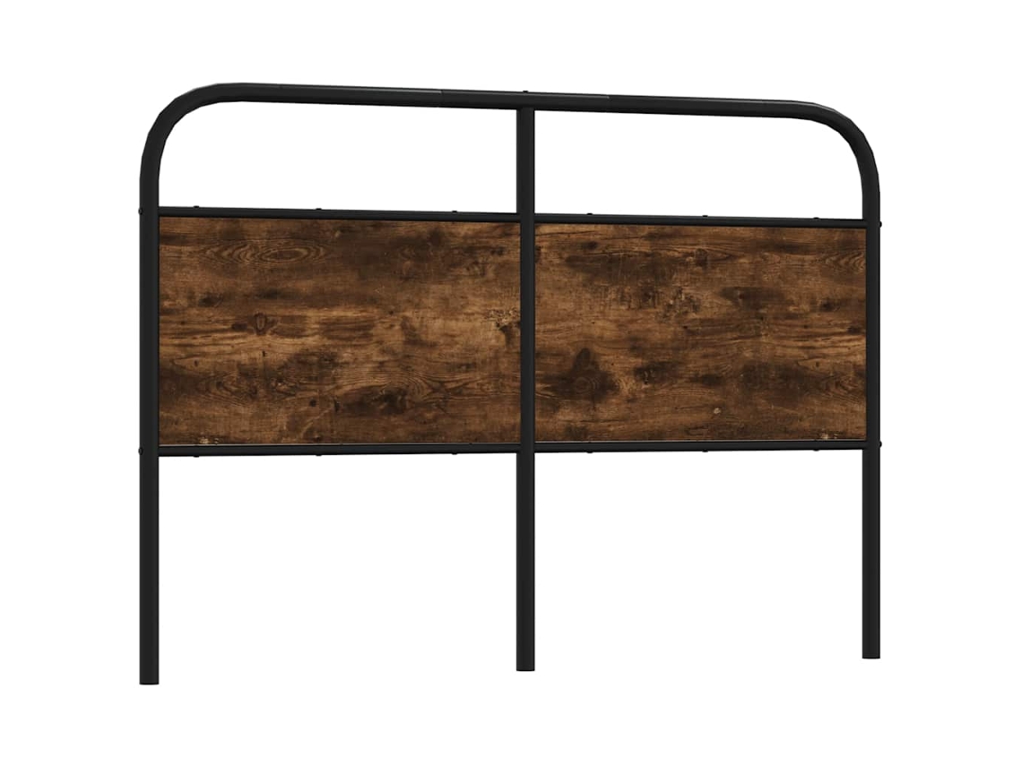 Cabecero De Acero Y Madera De Ingeniería Roble Ahumado 120 Cm