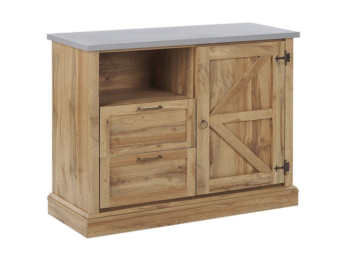Aparador BELIANI Toronto de Tablero de fibra Madera clara 101x40x79