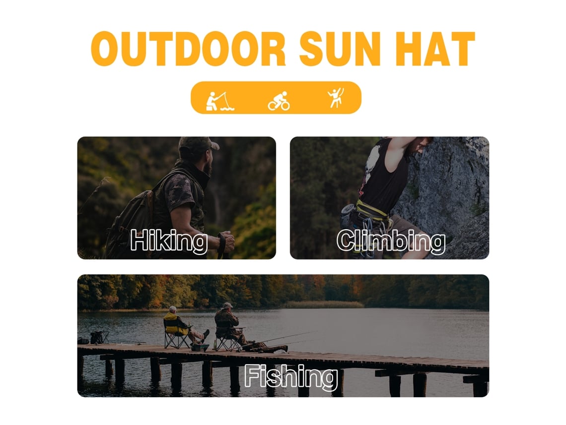 2026rebe-gorra De Sol Con Alas Anchas 9cm Protección Uv Plegable Para Pesca Senderismo Camping Gorra Hombre