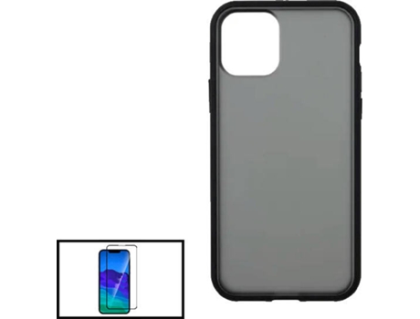 KIT Funda Anti Choque Protection y Protector de Cristal Templado 5D Full Cover Apple iPhone 13 Pro Max PHONECARE Negro