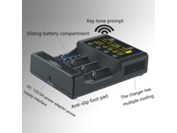 Cargador De Baterías Liitokala Lii-600 Con 4 Ranuras Portátiles Independientes Para Pilas 18350, 16340, 14500, Aa Y Aaa.