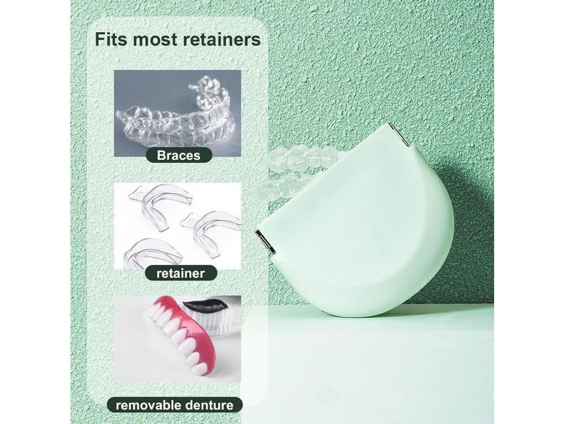 Estuche De Silicona Para Limpiar Retenedores De Alimentos, Estuche Portátil Para Prótesis Dentales Y Elevadores (verde)