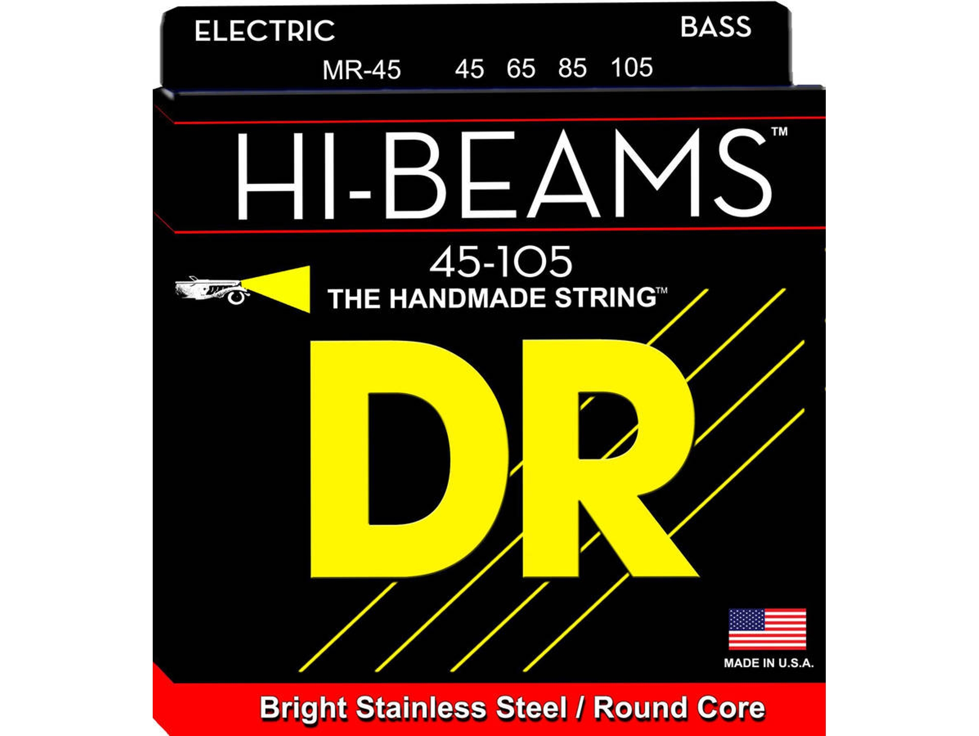 Juego de Cuerdas Bajo Eléctrico DR MR-45 Hi-Beam (.045 - .065 - .085 - .0105 - Acero Inoxidable)