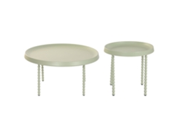 Set 2 Mesita Auxiliar Metal Bolas 75x75x39cm
