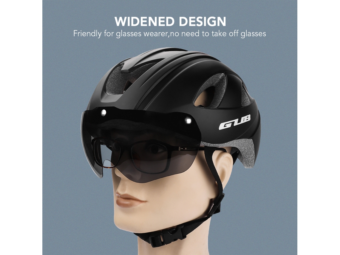 Casco De Bicicleta Transpirable Con Luz Trasera Y Gafas Magnéticas Ligero Para Mujeres Y Hombres