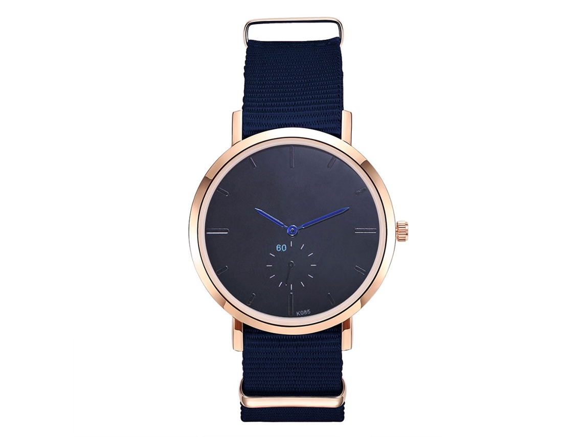 Reloj De Pulsera Sencillo E Informal De Cuarzo Para Hombre Con Correa De Nailon (azul Real)