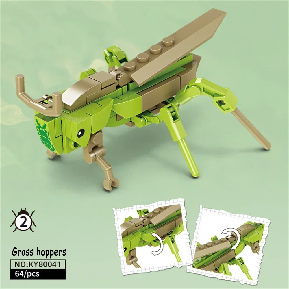 Juego De Bloques De Construcción De Insectos, Adecuado Para Niños, Exquisito Modelo Coleccionable.