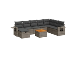 Conjunto 9 De Sofá De Jardín VIDAXL Gris Poli Ratán(55 x 55 x 37 cm)