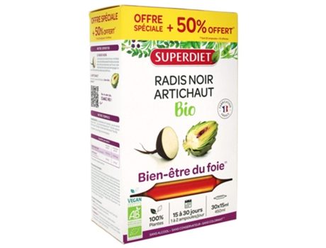 Superdiet Rábano Negro - Alcachofa Ecológica 20 Tarritos + 10 Tarritos Gratis SUPERDIET