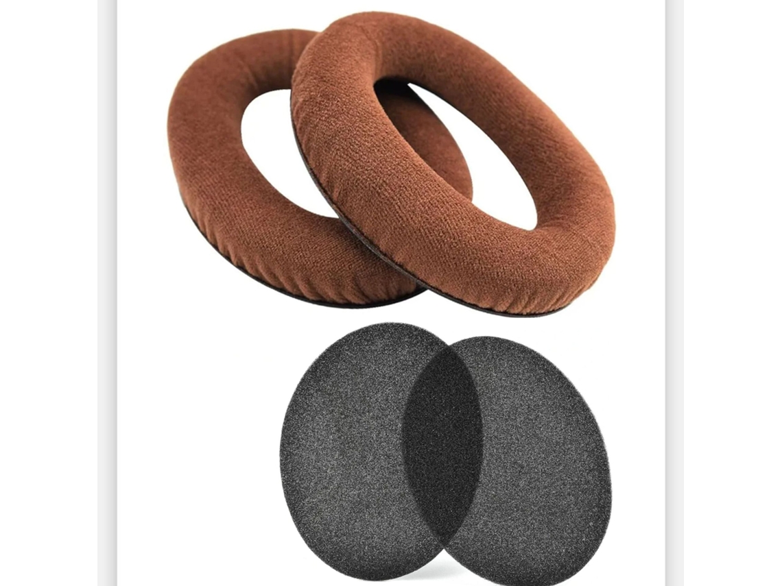 Almohadillas para auriculares Sennheiser HD515, HD555, HD595, HD598 y PC360 (un par, terciopelo marrón) Specment