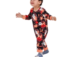 Pijama familiar cómodo de Halloween de Rebe para hombres, mujeres, niños y bebés - Amarillo claro - Bebé de 9 a 12 meses