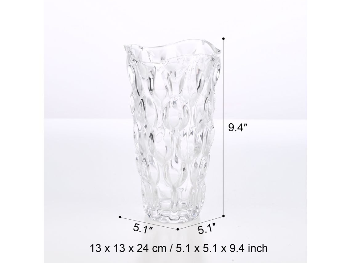 Jarrón Moderno De Cristal Transparente Con Forma Retorcida Y Detalles En Pan De Oro Para Arreglos Florales Hidropónicos.