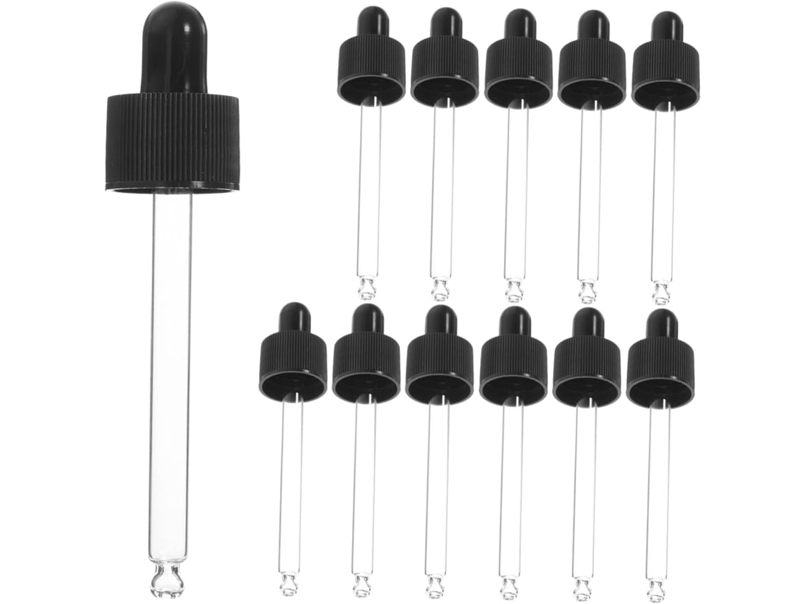 Pipetas De Vidrio Portátiles Y A Prueba De Fugas Con Punta De Silicona Negra, Paquete De 12 Para Uso En