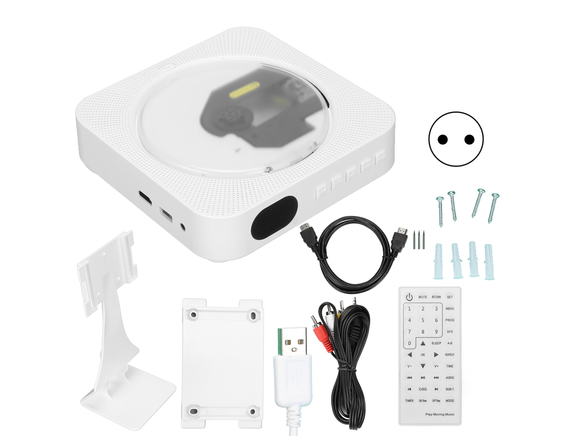 Reproductor De Dvd Bluetooth Con Altavoz Hifi Integrado, Reproductor De Cd Dvd Para Montaje En Pared Con Control Remoto