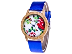 Reloj De Pulsera Analógico De Cuarzo Con Correa De Poliuretano, Estilo Moderno, Pantalla Redonda Azul.