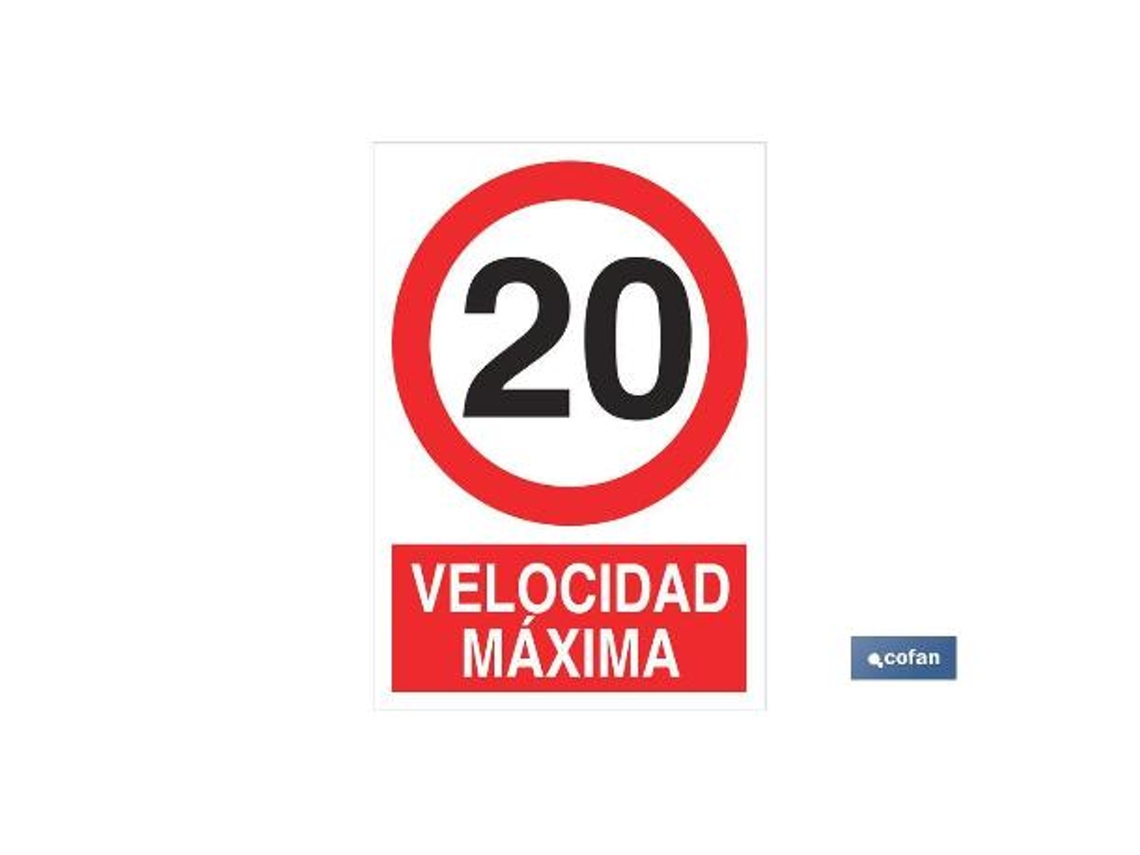 Señal poliestireno 420x297mm. velocidad máxima