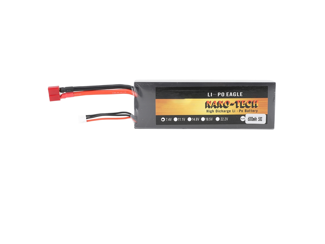 Batería Lipo 7.4v 2s 6000mah 50c De Alta Capacidad, Carcasa Dura, Potente Y Ligera Para Coches Rc 1/8 1/10
