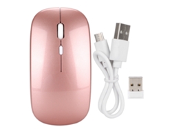 Ratón Inalámbrico Hxsj M80 2.4g, Recargable, Silencioso, Con Receptor Usb, Diseño Ergonómico, Oro Rosa.