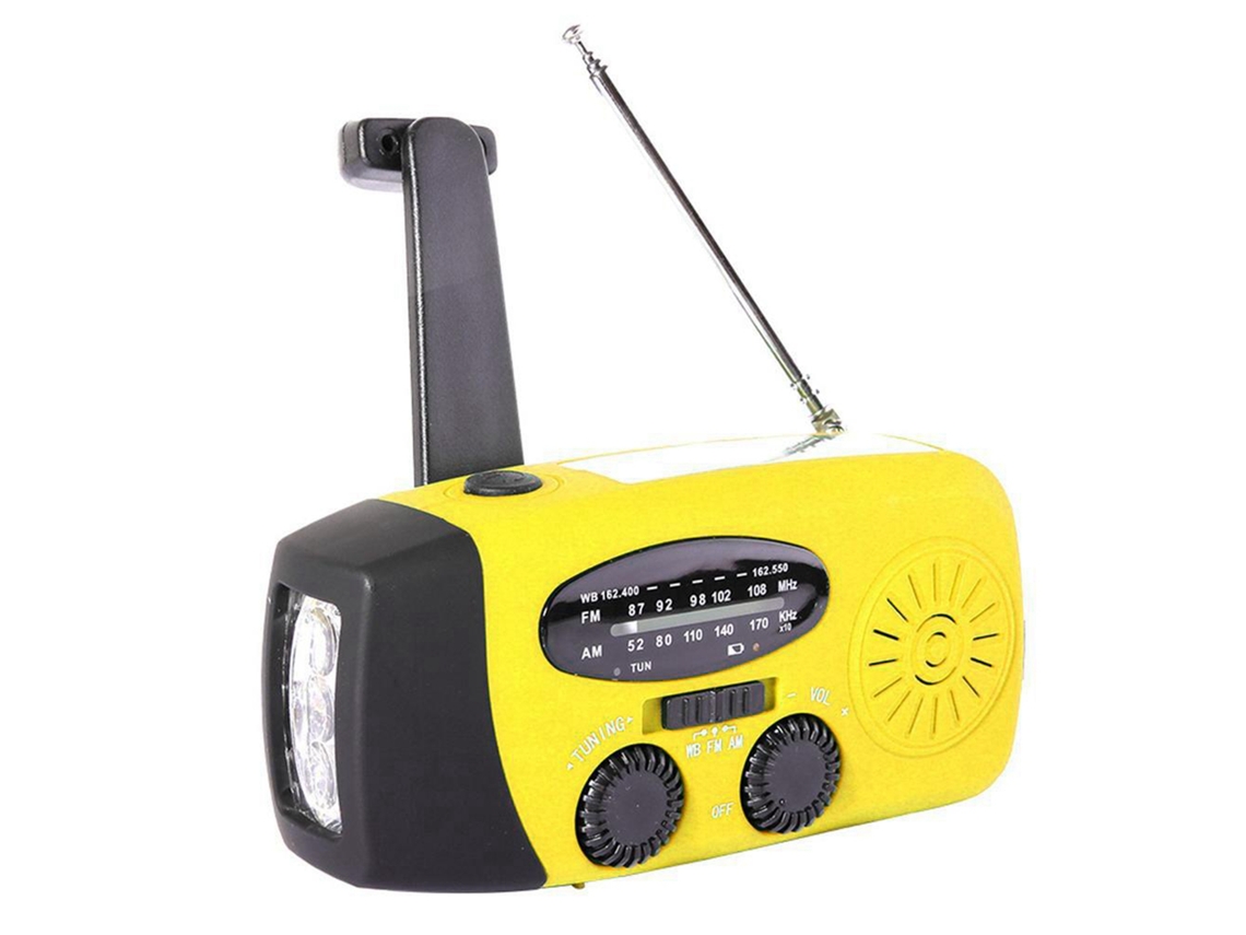 Rádio De Emergência Portátil Solar Com Manivela 2000mah Lanterna Led Alarme Sos Para Emergências Ao Ar Livre