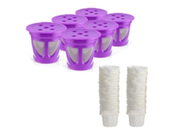 6 Cápsulas Reutilizables Para K-cup, Con Filtro De Cinco Orificios Y 50 Filtros De Papel Digitallab