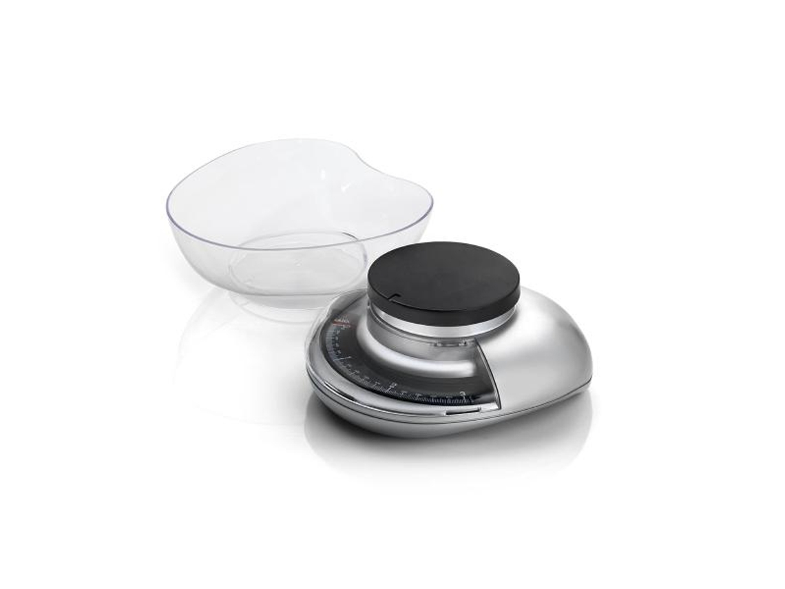 Báscula de cocina mecánica de diseño italiano con cuenco grande, color cromado, 3 kg, LC7107 Laica