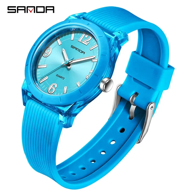 Reloj De Cuarzo Elegante Para Jóvenes Estudiantes, Correa De Silicona, Resistente Al Agua Para Deportes Al Aire Libre, Manecillas Luminosas.
