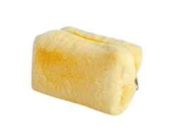 Bolsa De Maquillaje De Pelo Suave Lindo Bolsa Fluffy Portátil Para Niñas Color Amarillo Brillante