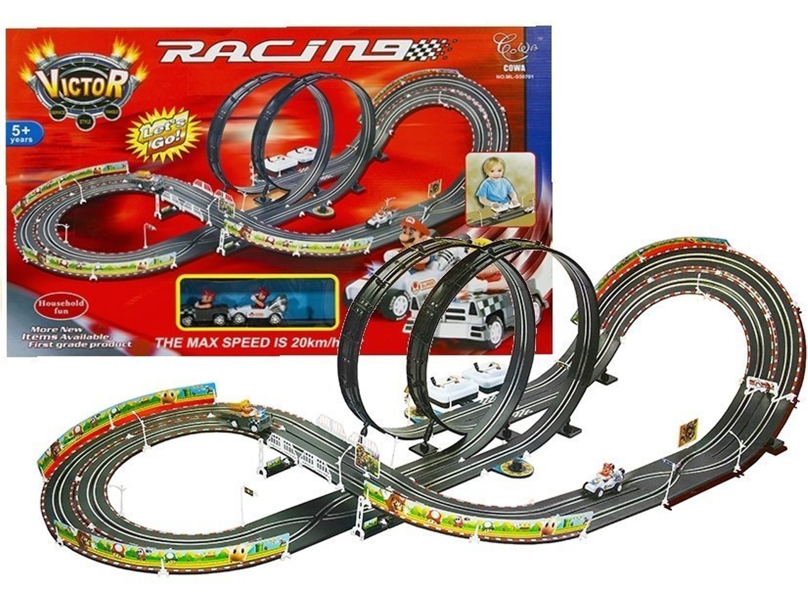 Pista de carreras de Mario con 2 coches - 452 cm