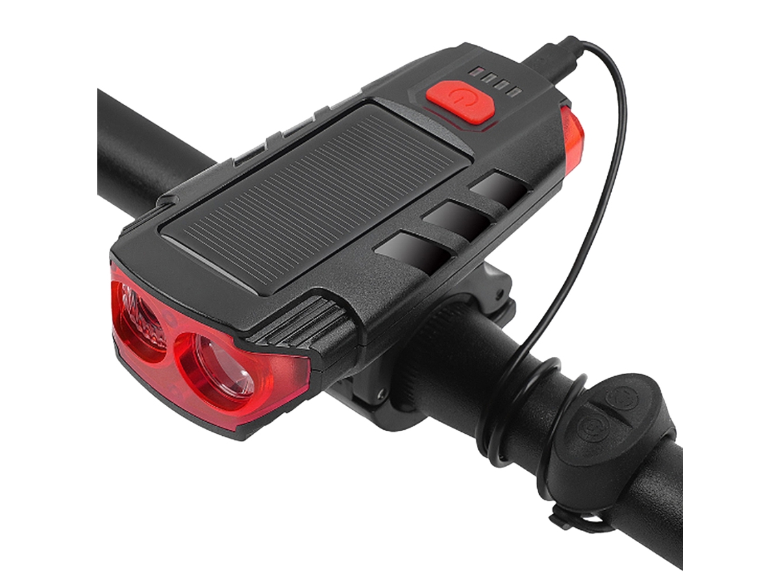 Luz De Bicicleta Recargable Solar Usb 6 Modos Farol Para Ciclismo Montaña Y Carretera Apto Para Todas Las Bicicletas