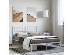 Estructura Cama Sin Colchón Con Cabecero Metal Blanco 150x200cm