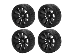 4 Neumáticos Duros Para Drifting Para Coche Rc Tamiya Tt02 A Escala 1/10. Juego De Ruedas Y Neumáticos De Goma Negra.