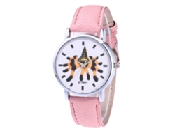 Reloj De Pulsera Zhoulianfa Para Mujer, Ideal Para Estudiantes, Con Correa De Piel Sintética Con Estampado De Araña Rosa.