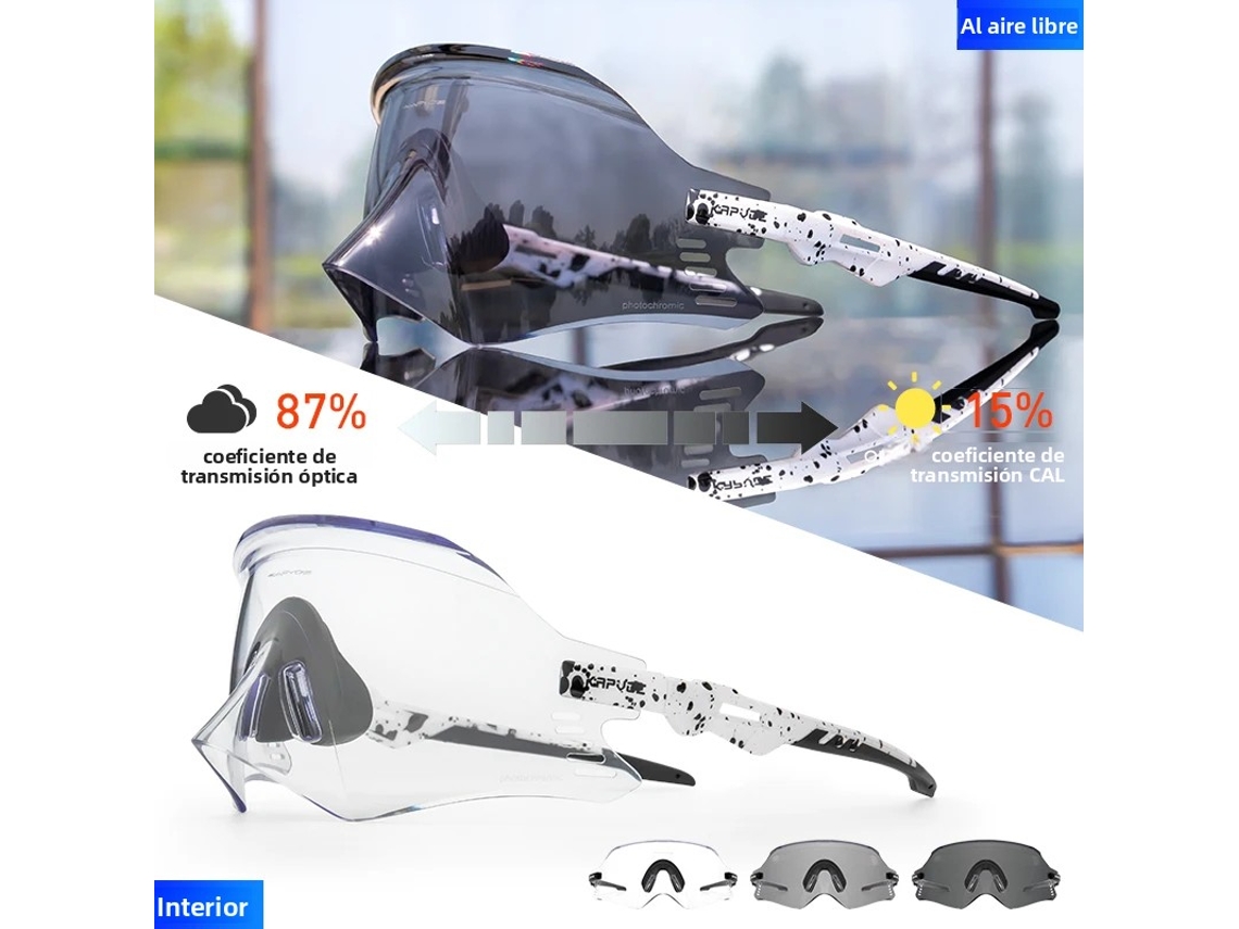 (modelo Fotocromático 5) Gafas De Ciclismo Unisex, Protección Uv400