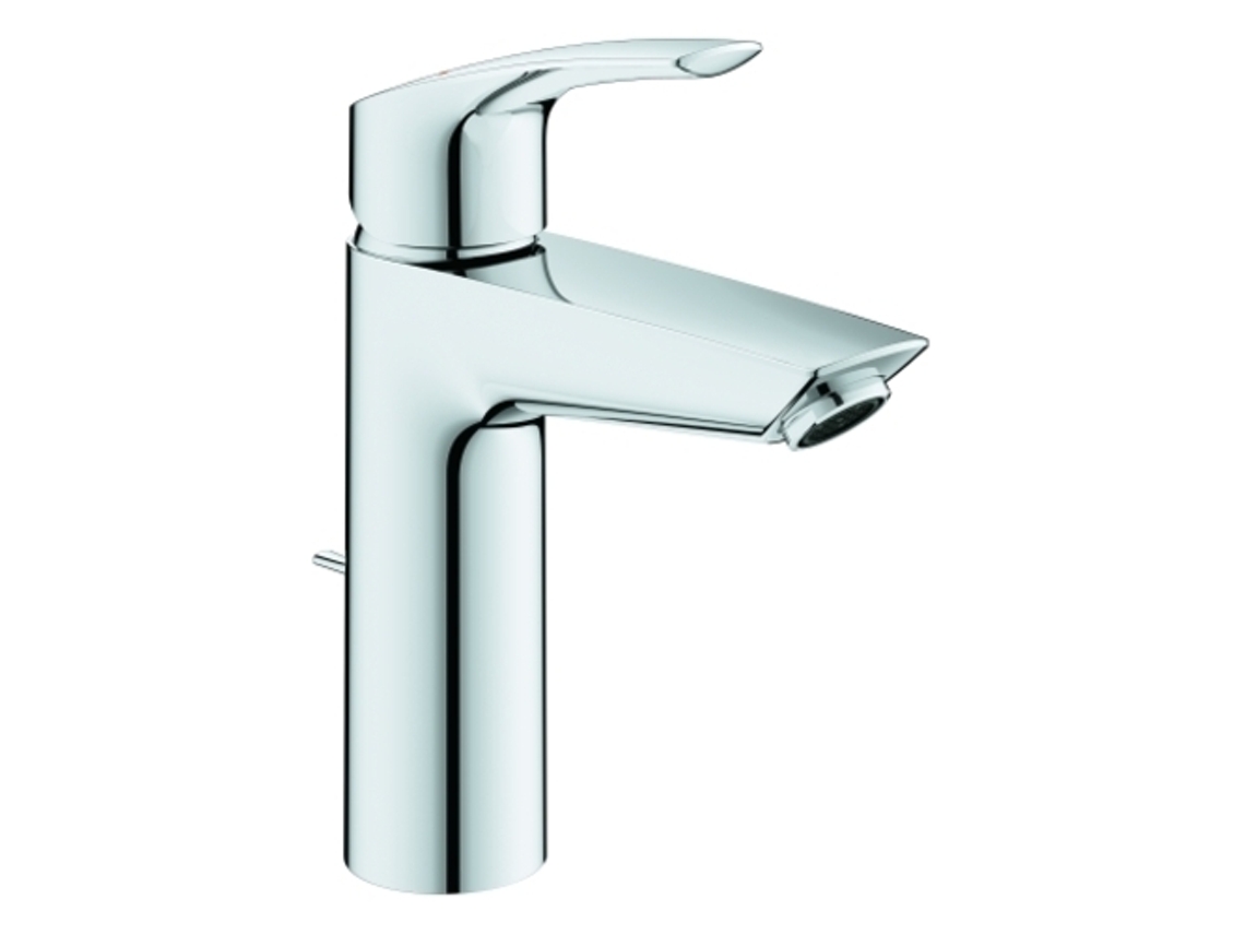 Mezclador Monomando De Lavabo Grohe Eurosmart, Tamaño M, Proyección 121mm, Desagüe Automático, 23322003, Color Cromado