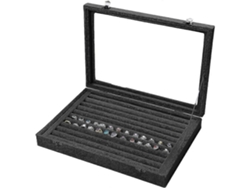 Elegante organizador de joyas, bolsa redonda mediana negra para objetos preciosos, Hengjian