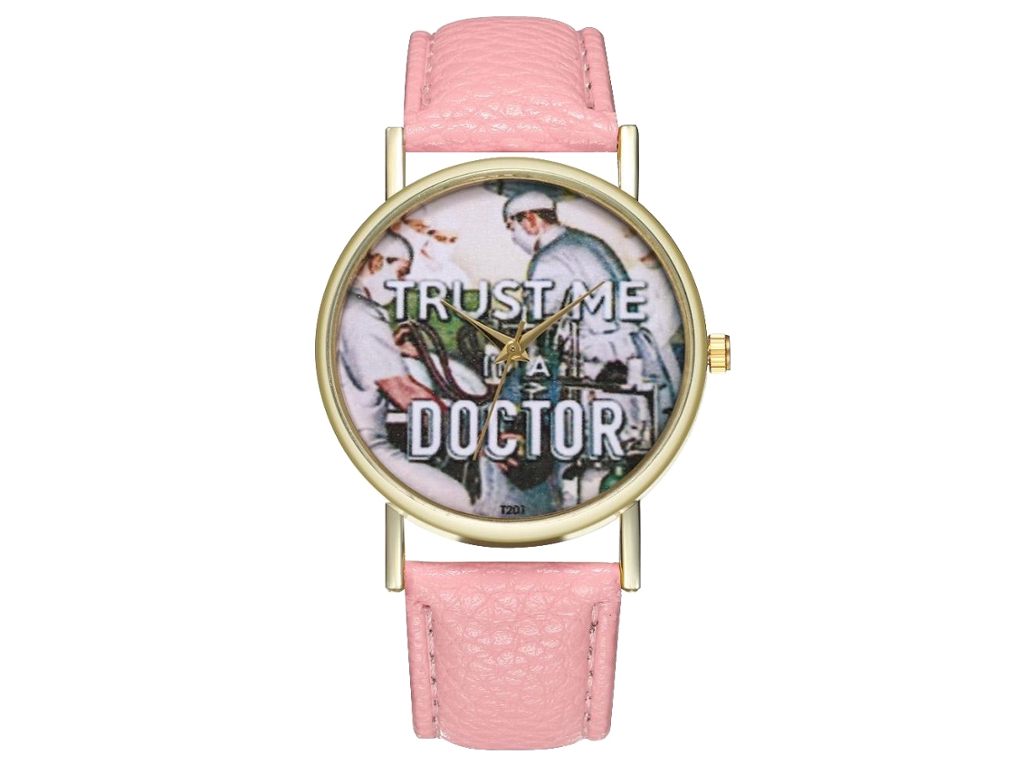 Reloj De Pulsera Unisex De Grado Médico, Correa De Pu, Esfera Redonda, Cuarzo, Oro Rosa.