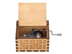 Caja de música de madera con temática de películas/series de televisión, estilo 3
