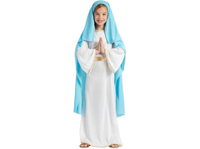 Disfraz de Niña DISFRAZZES Virgen María Con Velo (Talla: 7 a 9 años)