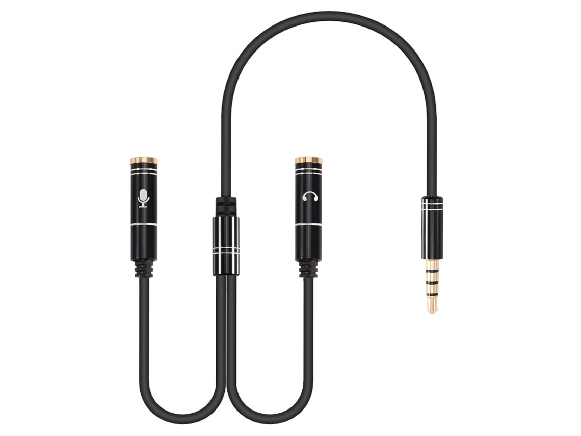 Cable De Audio (divisor 1 A 2, Compatible Con Auriculares Y Micrófono)