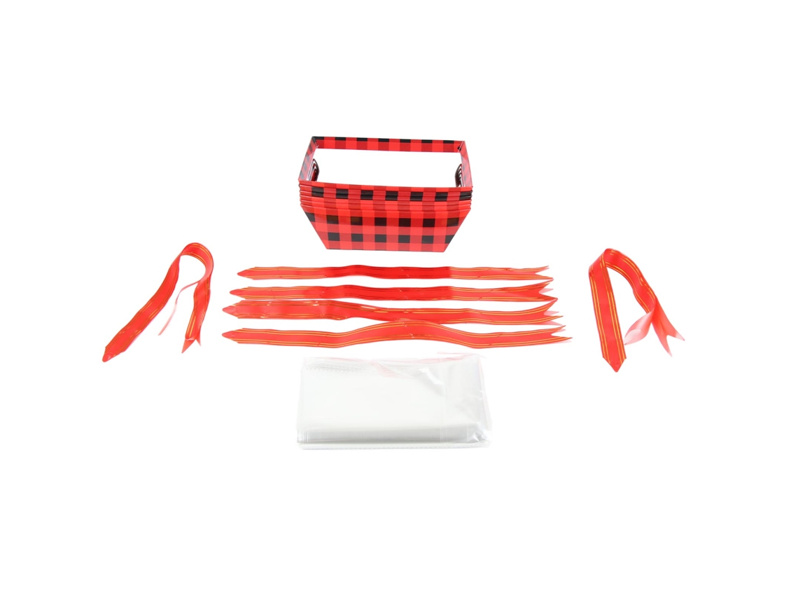 Cesta de regalo vacía con asas para fiestas, bodas y cumpleaños.