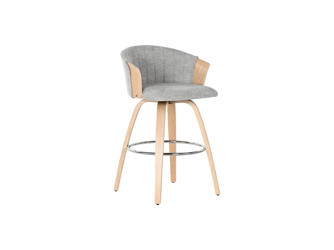 Taburete Madera Poliester Gris 58x56x95cm