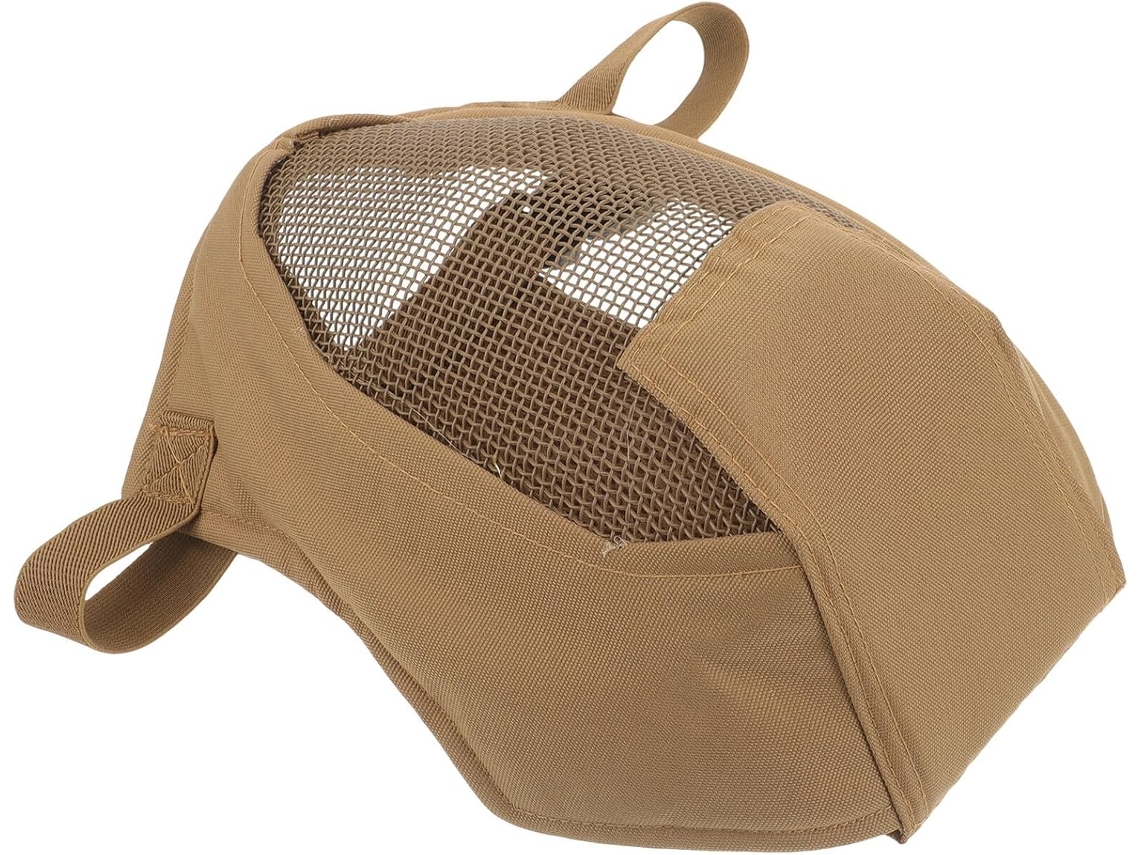 Protector Facial De Malla De Acero Completa, Color Barro, Resistente A Los Golpes, Para Juegos De Equipo De Tiro Con Arco.